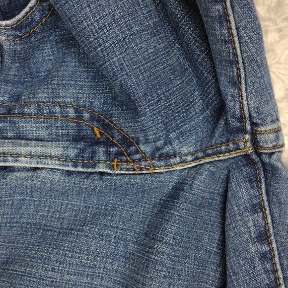 Levi's 515 Flare Blue Medium Wash Five Pocket Mid Rise Flare Leg Denim Jean - Picture 10 of 16